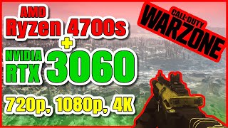 Teste Ryzen 7 4700s  RTX 3060  Call Of Duty  Warzone  HD FullHD e 4K [upl. by Lennahc]