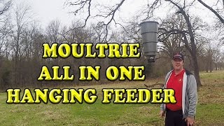 MOULTRIE 5 GALLON ALL IN ONE HANGING FEEDER UNBOXING AND DEMONSTRATION [upl. by Baerl]