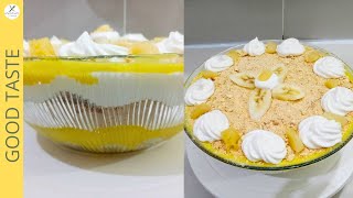 Banana Biscuit Trifle recipe by Good Taste GT [upl. by Tuckie547]