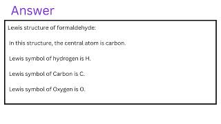 Lewis structure of formaldehyde [upl. by Penland318]