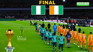 NIGERIA vs CÔTE DIVOIRE  FINAL  African Cup of Nations 2023  Full Match  Osimhen vs Haller PES [upl. by Ahsoet]