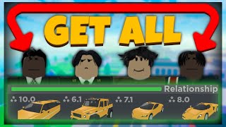 FASTEST Way To Unlock All Relationship Cars Roblox Taxi Boss [upl. by Antoni]