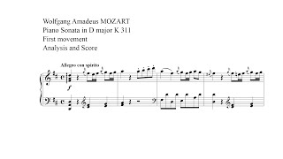 Mozart Piano Sonata in D major K311 First movement Analysis and Score [upl. by Eiramrefinnej]