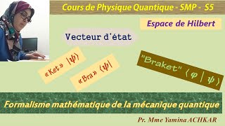 Cours de Physique quantique smp  Formalisme mathématique de la mécanique quantique Partie1 [upl. by Pedaias832]