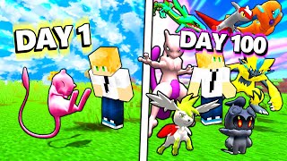 We Spent 100 Days In Pixelmon Catching Every Legendary Pokemon [upl. by Llenej139]