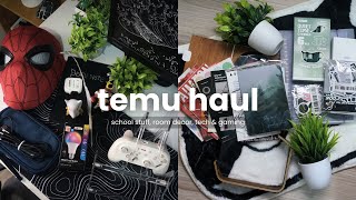 huge temu haul 🎮 ☁️  tech and gaming room decor school stuff amp more [upl. by Alleris]