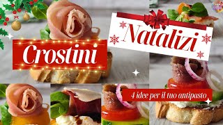 Antipasti per CAPODANNO 🥂 CROSTINI NATALIZI al salmone prosciutto crudo bresaola e marinara [upl. by Adran630]