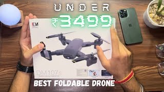 Best Dual Camera Foldable Drone🔥 With WiFi App control🧨  DM107s [upl. by Ynamrej103]