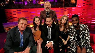 The Graham Norton Show S17E11 Arnold Schwarzenegger Emilia Clarke Jake Gyllenhaal Cara Delevingne [upl. by Sheelagh643]