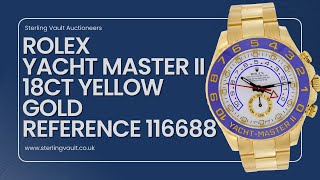 Rolex Yachtmaster II 18ct Yellow Gold Reference 116688 Box and Papers 2014 [upl. by Lindsley]