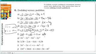 zad 6 str 166 WYRAŻENIA ALGEBRAICZNE Matematyka z plusem 7 [upl. by Bayer392]