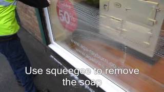 Traditional Window Cleaning Using a Glass Scraper  Basic Techniques Tutorial Video Unger [upl. by Otreblif]