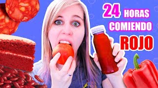 24 HORAS COMIENDO ROJO 🍅🍎 [upl. by Sapers]