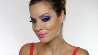 Vivid Blue Makeup For Brown Eyes  Bright Summer MakeUp Tutorial  Shonagh Scott  ShowMe MakeUp [upl. by Eduam]