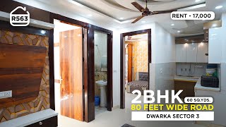 2 BHK Flat for rent with LIFT and PARKING near Dwarka Sector 3  BRS RENTALS R563 [upl. by Sabah]