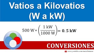 Vatios a Kilovatios W a kW  CONVERSIONES [upl. by Russian]