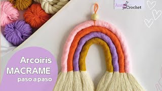 DIY Rainbow Macrame  arcoíris macramé  decoración paso a paso [upl. by Alyehc726]