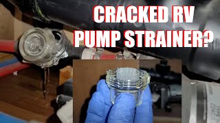 Cracked Water Pump Strainer Filter Replacement  SHURFLO [upl. by Brear]