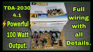 TDA 2030A 41 Amplifier board detail review and full wiring connection overview Home theater board [upl. by Pik]