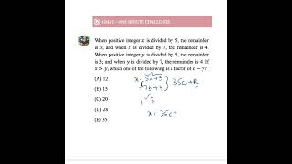 One Minute Challenge  Divisibility and Remainders gmatquant maths gmat gmatprep [upl. by Anoit665]