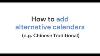 Add alternative calendars in Google Calendar [upl. by Niliram163]