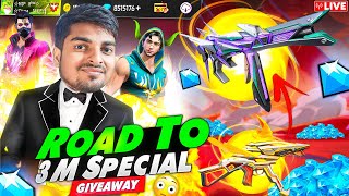 Free Fire Road To 3 Million Special Giveaway Garena Free Fire [upl. by Eelrac]