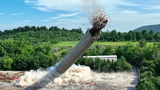 EXPLOSIVES DEMOLITION  Covanta Chimney [upl. by Kyriako]