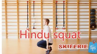 Skitræning  Øvelser til skiferie  2 af 7  Hindu squat  Skiferietipsdk [upl. by Ariam731]