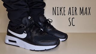 Nike Air Max SC Black And White On Foot  Detailed Look [upl. by Neeloj]