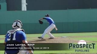 Jack Leiter RHP Delbarton High School Pitching Mechanics at 200 FPS [upl. by Bonne]