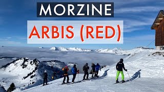 Ski France  The Arbis Red Morzine  Les Gets  Portes Du Soleil [upl. by Atirat]