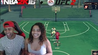 GIRLFRIEND VS BOYFRIEND  Jordan Vs The Clamp God NBA 2k16  UFC 2 Fights amp Funny Moments [upl. by Souvaine985]