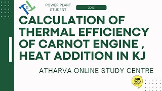 Determine THERMAL EFFICIENCY of CARNOT ENGINE AND HEAT ADDITION IN KJ amp KCAL [upl. by Euell]