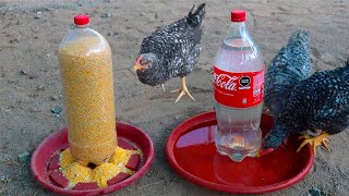 Como hacer Comedero y Bebedero para gallinas con botellas de plastico reciclado [upl. by Chane]