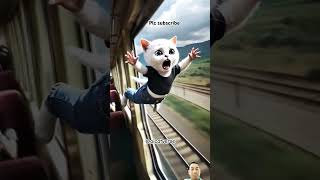 White Cat stopped the robbers on Train cat catlovers aicat [upl. by Cherilynn970]