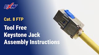 Ethernet RJ45 Connector Cat8 FTP Tool Free Keystone Jack Assembly Instructions [upl. by Fen]