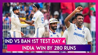 IND vs BAN 1st Test Day 4 Stat Highlights Dominant India Register 280Run Victory [upl. by Nosreme]