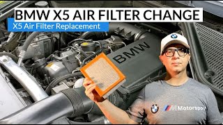 BMW X5 Air Filter Replacement  BMW X5 Air Filter Change  BMW X5 E70 Air Filter DIY Tutorial [upl. by Hazard]