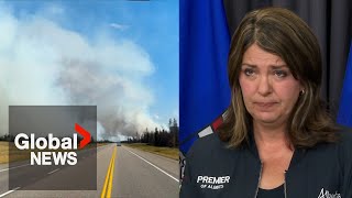 Jasper wildfire Alberta premier gets emotional over quothorrificquot images of burning town [upl. by Thedrick]