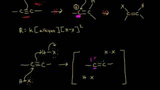 Hydrohalogenation of alkynes  Alkenes and Alkynes  Organic chemistry  Khan Academy [upl. by Ekusuy]