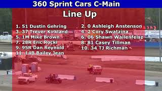 Skagit Speedway 2023 Summer Nationals Night 1 360 Sprint Cars CMain [upl. by Hibben149]