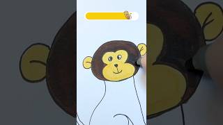 How to draw a monkey easy step by step for kids🐒 [upl. by Nekal]