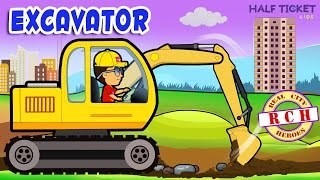 Excavator Truck  Digger Video  Toy truck videos for children  Real City Heroes [upl. by Idner]