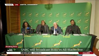 Rugby  SABC will broadcast Boks vs All Blacks live Sports Minister Gayton McKenzie [upl. by Ennyl]