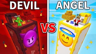 JJs ANGEL Chunk vs Mikeys DEVIL Chunk Survive Battle in Minecraft  Maizen [upl. by Nnayllek]