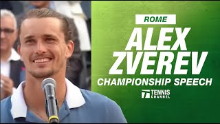 Alexander Zverevs 2024 Rome Championship Speech  2024 Rome Final [upl. by Egiap]