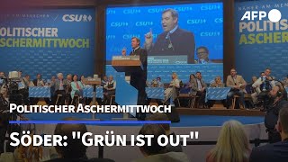 Söder beim politischen Aschermittwoch quotGrün ist outquot  AFP [upl. by Tobias]