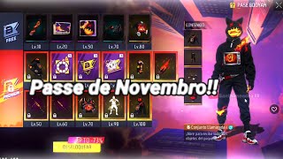 Itens do passe de Novembro  Free Fire [upl. by Calmas]