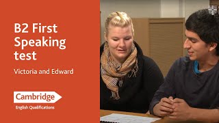 B2 First Speaking test  Victoria and Edward  Cambridge English [upl. by Lumbard]