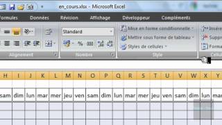 Excel 2007  Mise en forme conditionnelle des weekend avec les fonctions JOURSEM et OU [upl. by Anasiul]